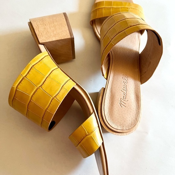 Madewell The Kiera Mule Sandal in Croc Embossed Leather size 10 - Picture 4 of 6